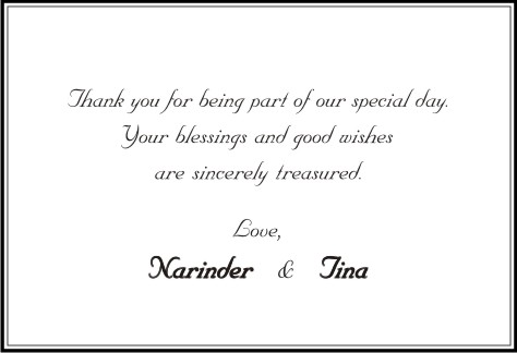 Wedding thank you card 11 - Parekh Cards